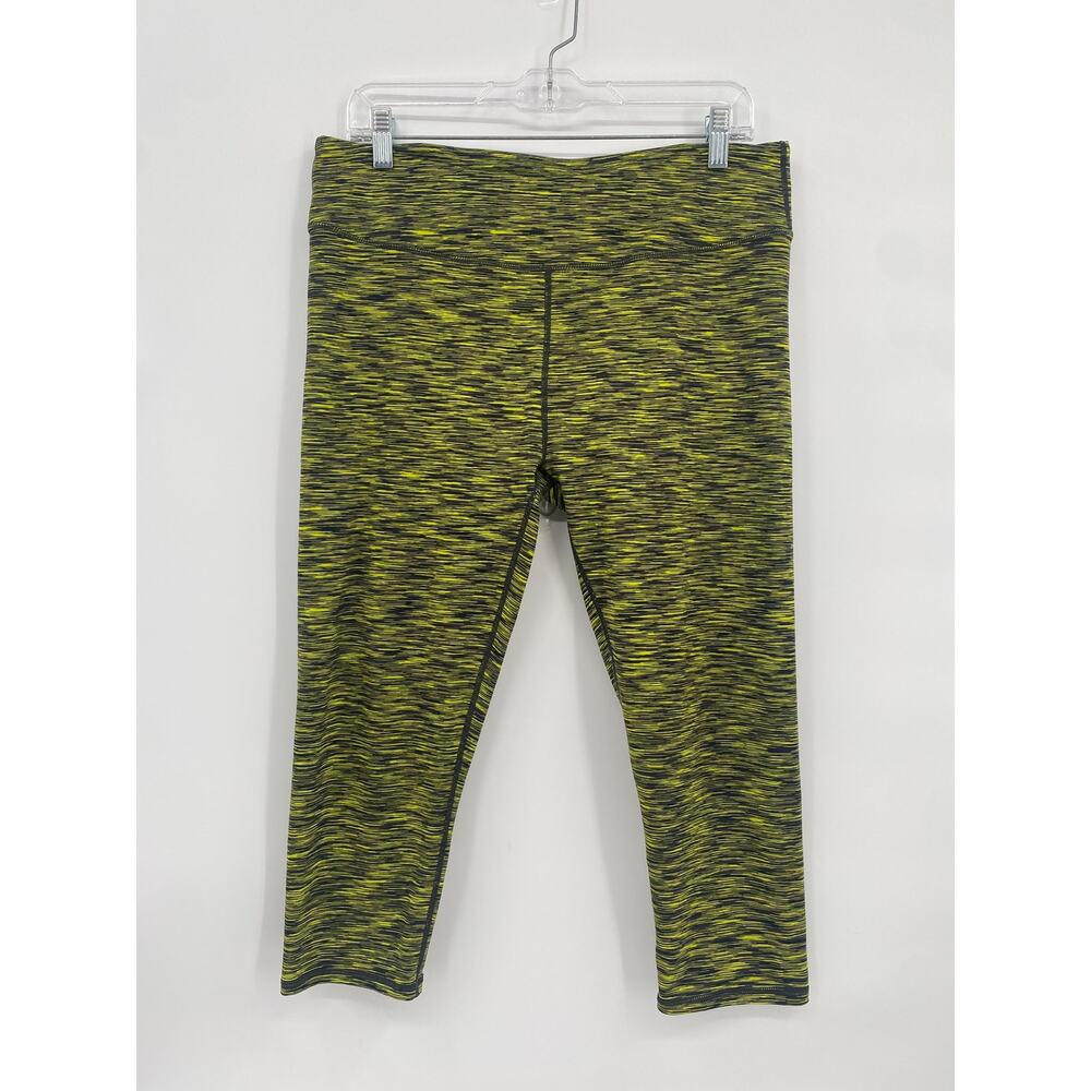 Fabletics Salar Space Dye Heathered Yellow Black Printed Crop Leggings XL